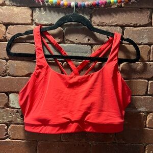 Lululemon Athletica Red Cross-Back Sports Bra